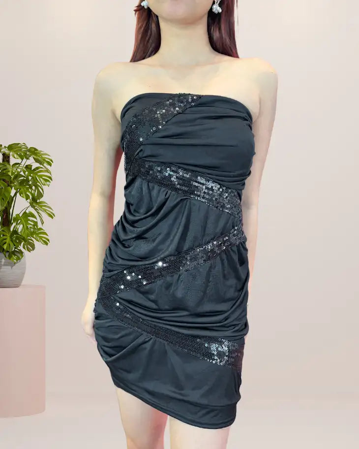 TUBE BLACK SEQUENCE DRESS