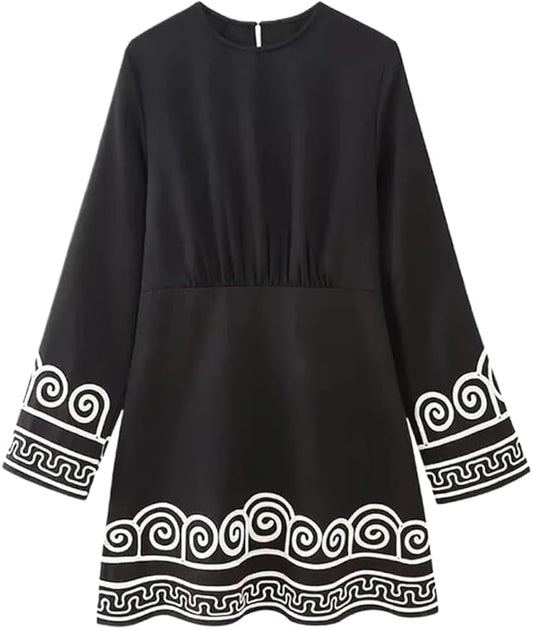 BLACK EMBROIDERY DRESS