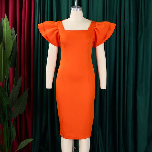 IMPORTED PUFF SLEEV DRESS