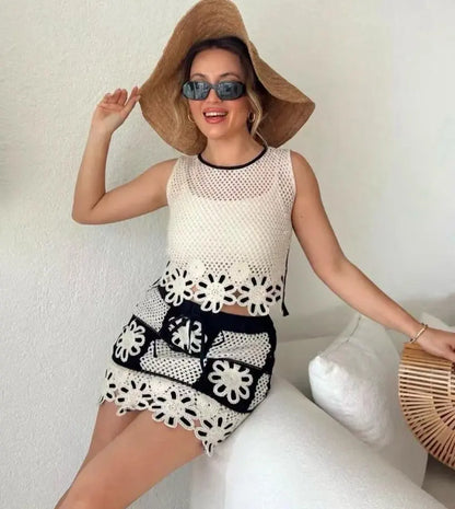 White Net Beach Wear