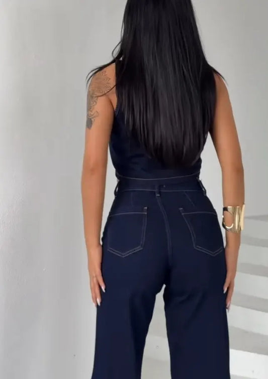 BLUE CORD SET DENIM DRESS