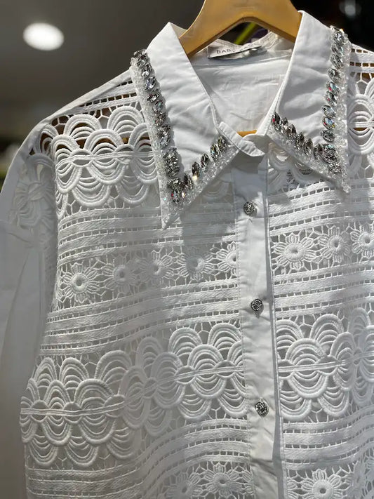 DIAMOND COLLAR WORK WITH LACE WORK