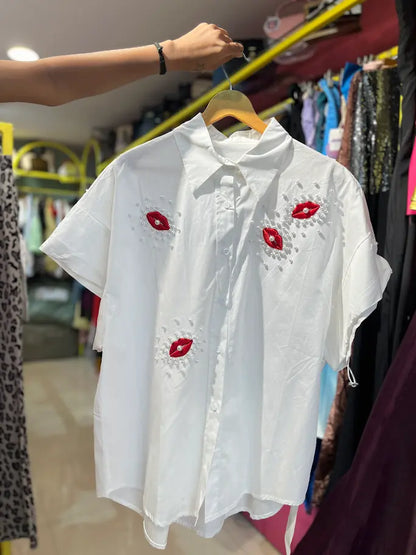 KISS SHIRT WITH PEARL WORK