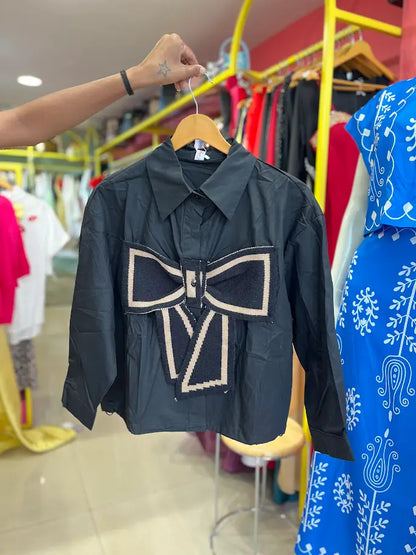 BOW BLACK SHIRT