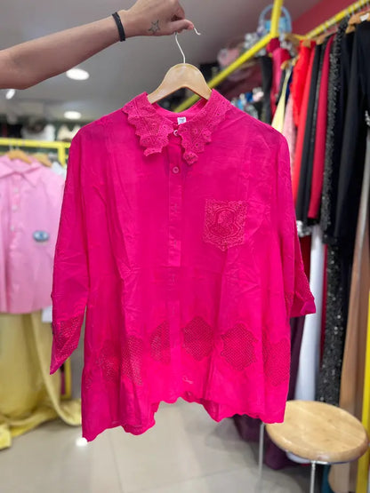 LACE PINK CLASSY SHIRT