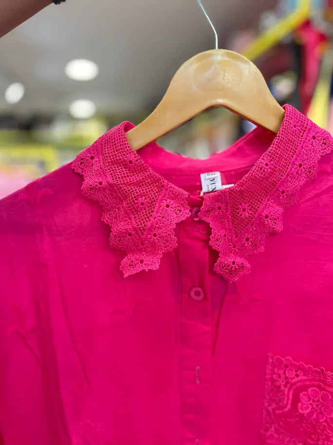 LACE PINK CLASSY SHIRT