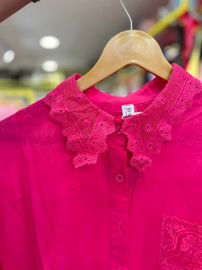 LACE PINK CLASSY SHIRT
