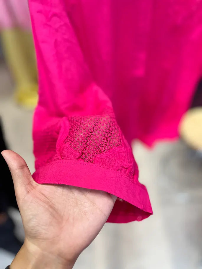 LACE PINK CLASSY SHIRT