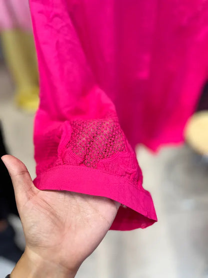 LACE PINK CLASSY SHIRT