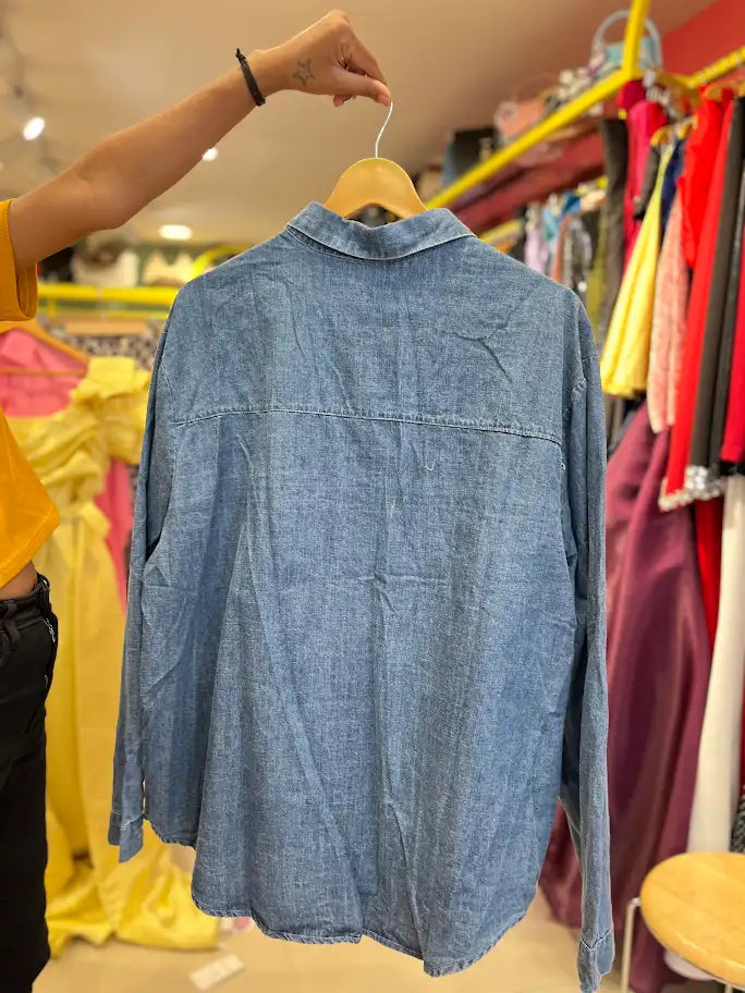 DEMIN SHIRT WITH THREAD WORK