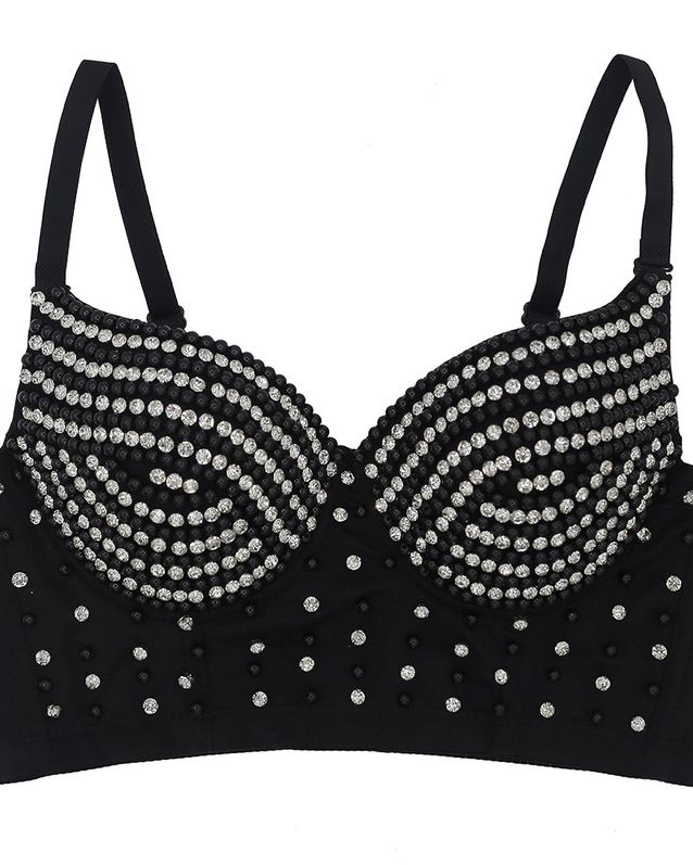 BLACK PARTY WEAR PADDED TOP