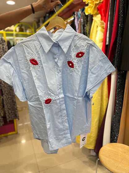 KISS SHIRT WITH PEARLS