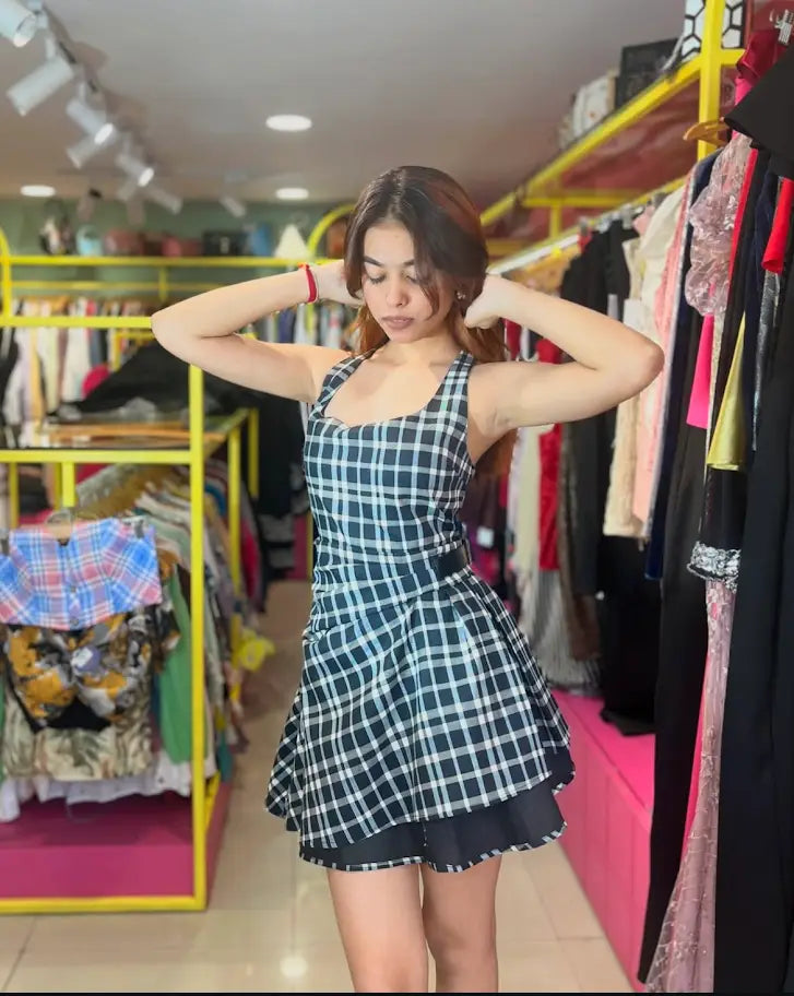 CHECK MINI DRESS